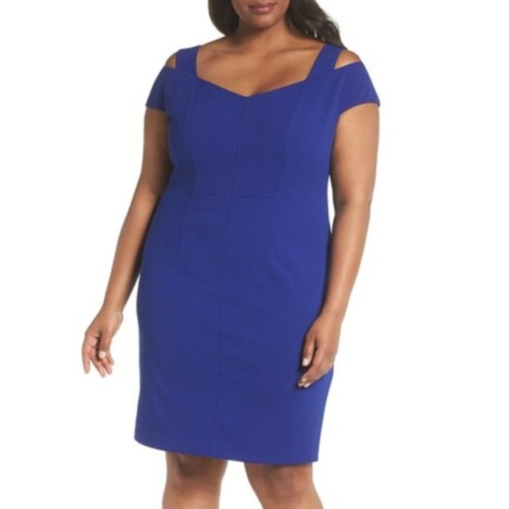 NORDSTROM Eliza J Cold Shoulder Crepe Sheath Cocktail NWT sz 18W